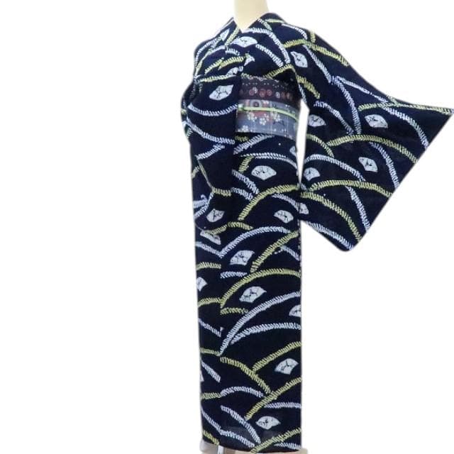 Y3285◆美品 有松鳴海絞り 綿 高級浴衣 洗える夏着物