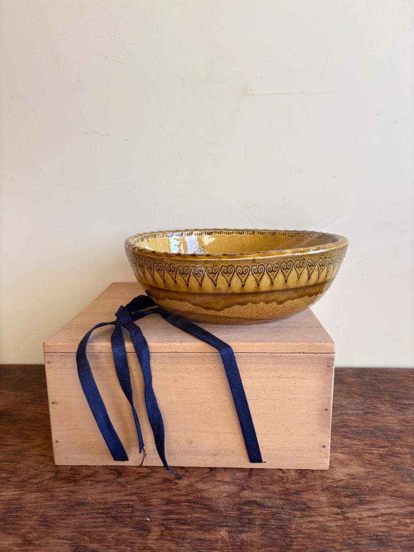 舩木研兒　三彩秞　押紋　深鉢　ボール　美品　希少　古民藝