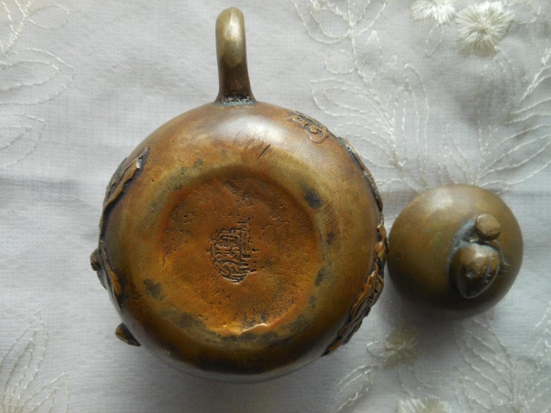 急須　茶器　茶壷　煎茶道具　茶事　金属製　アンティーク　古美術品