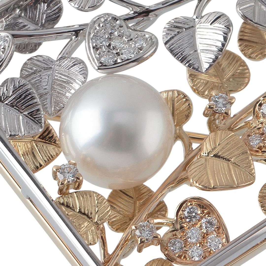 ミキモト パール ダイヤ ブローチ パール9.9mm【21687】