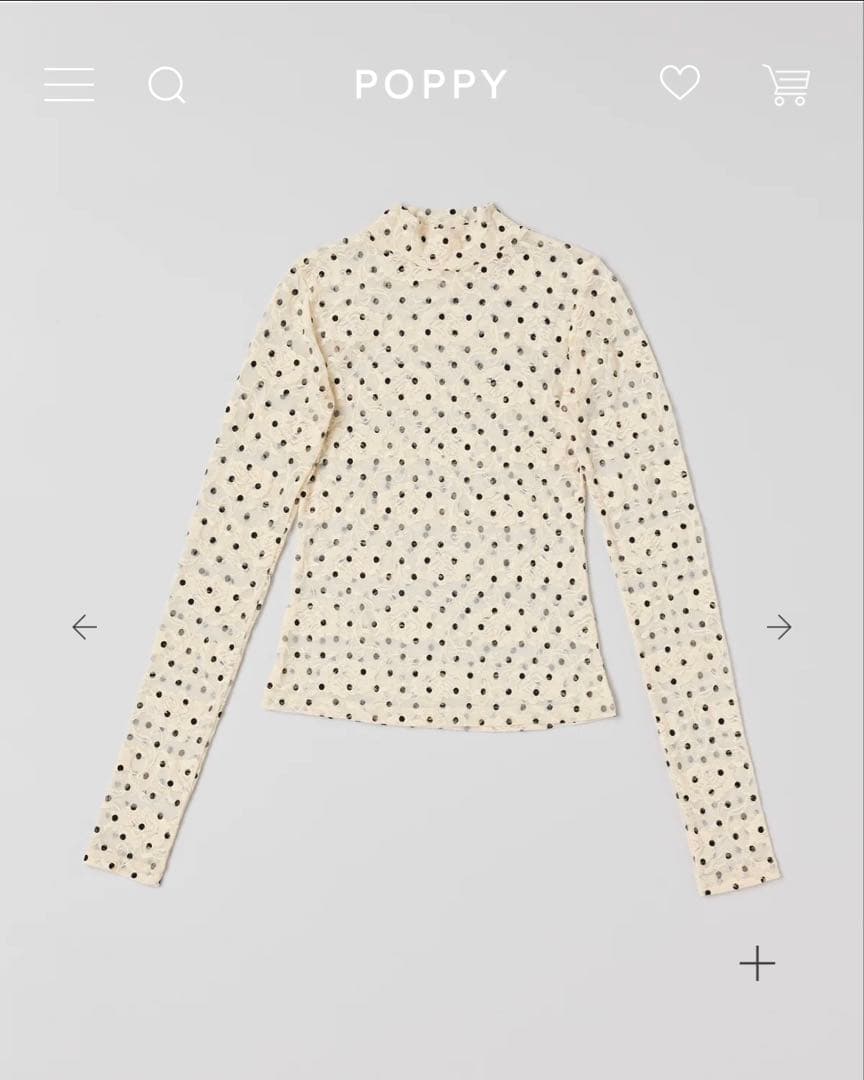 トップス DOT LACE SEE-THROUGH TOP(HIGH NECK)