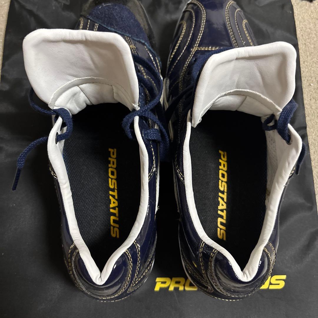 ZETT プロステイタススパイクフルオーダー ネイビー × ホワイト 専用袋付き