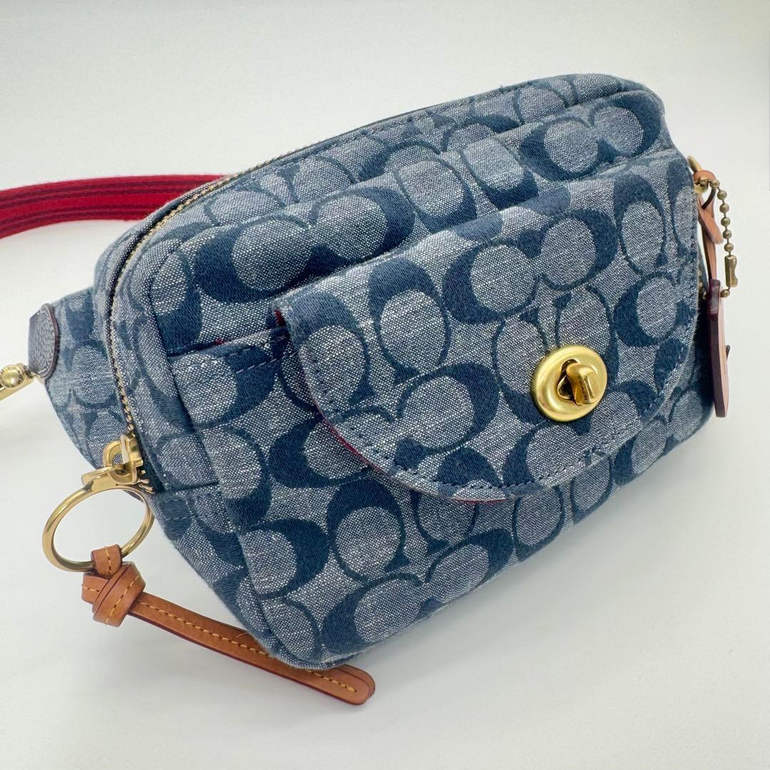 コーチ COACH シグネチャー ボディバッグ ウエストバッグ 保存袋付 美品
