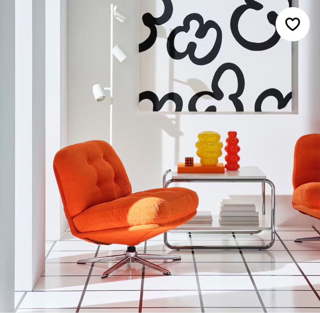 【（新品未開封）】ディヴリンゲ 回転パーソナルチェア イケア IKEA オレンジ