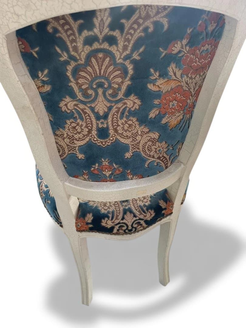 金華山織 猫脚 イタリア　ダイニングチェア ホワイト　 アンティーク　12c07