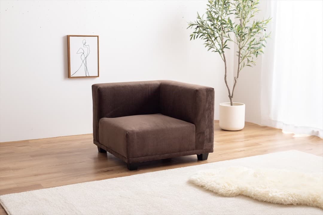 【送料無料】Sucre コーナーソファ 天然木フレーム Sバネ