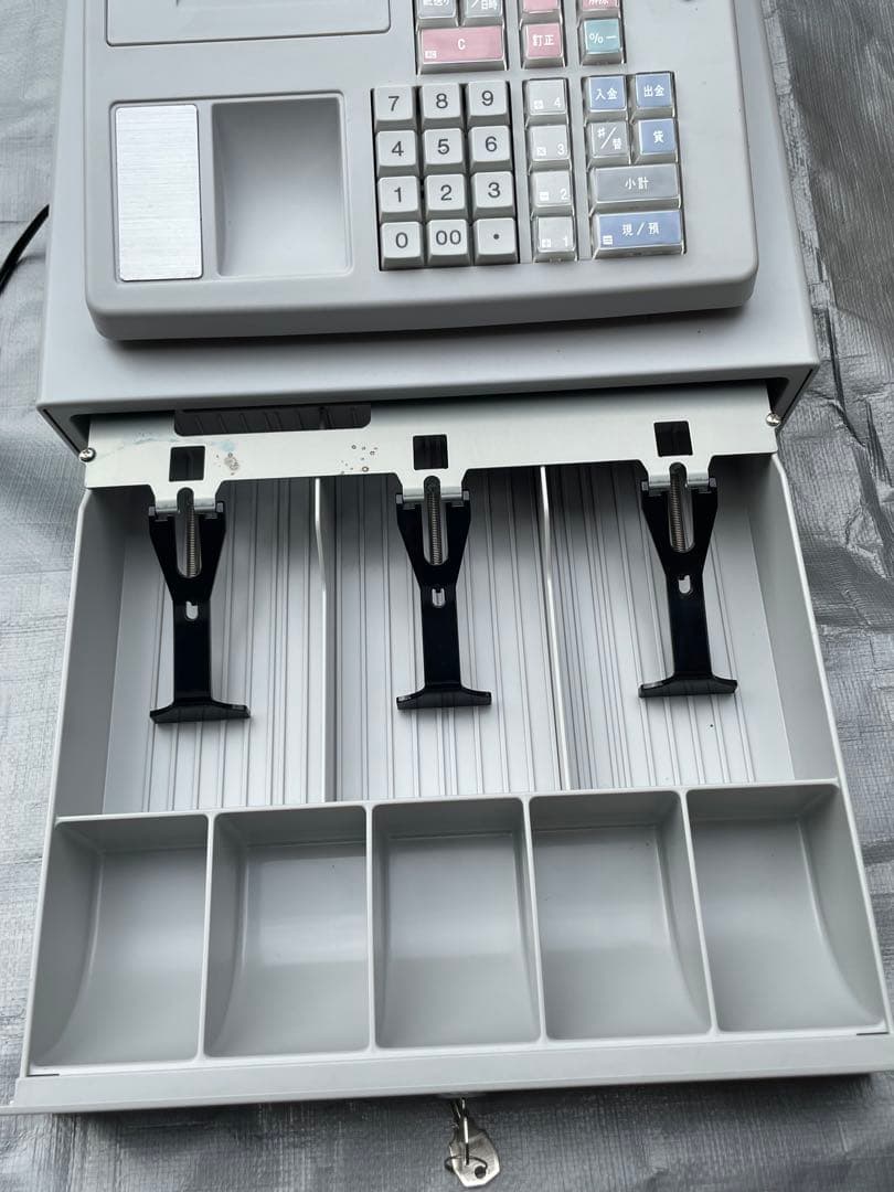 【動作品】CASIO カシオ電子レジスター 107ER 本体・鍵・取扱説明書付