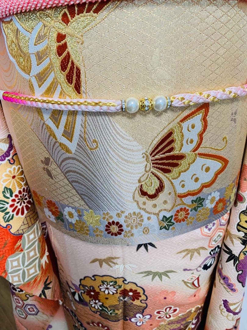 振袖フルセット駒刺繍　雪輪花文　宝尽くし　暈し染め　金彩　正絹