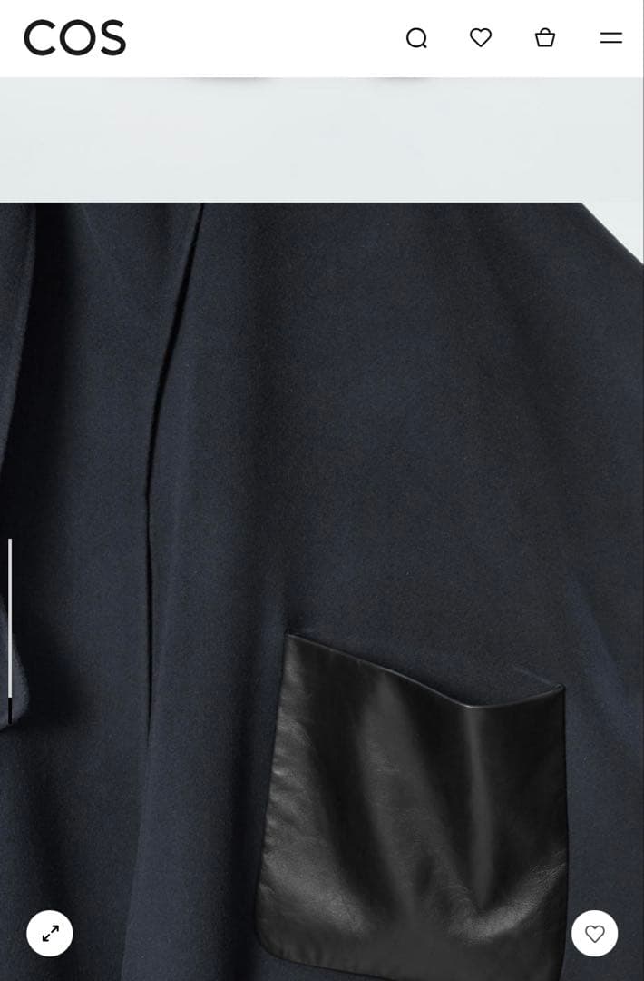 新品⭐︎COS ダブルフェイスフェイスウールマフラーケープ　ネイビー