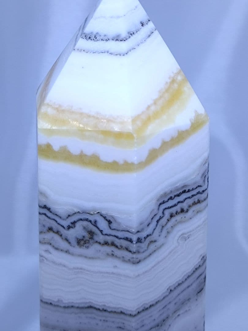 デンドリ カルサイト　ポイント　六角柱　ビッグサイズ　オレンジカルサイト