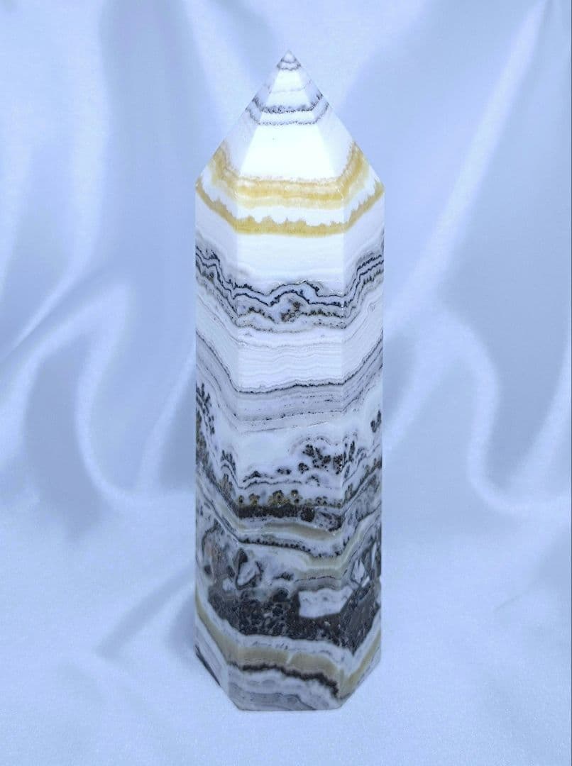 デンドリ カルサイト　ポイント　六角柱　ビッグサイズ　オレンジカルサイト