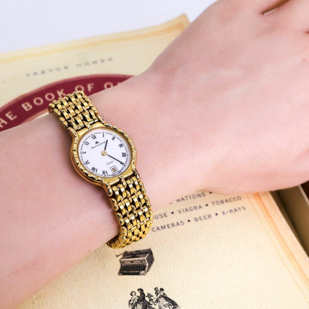 稼働 モーリスラクロア 腕時計 ローマン デイト ゴールド レディース1433