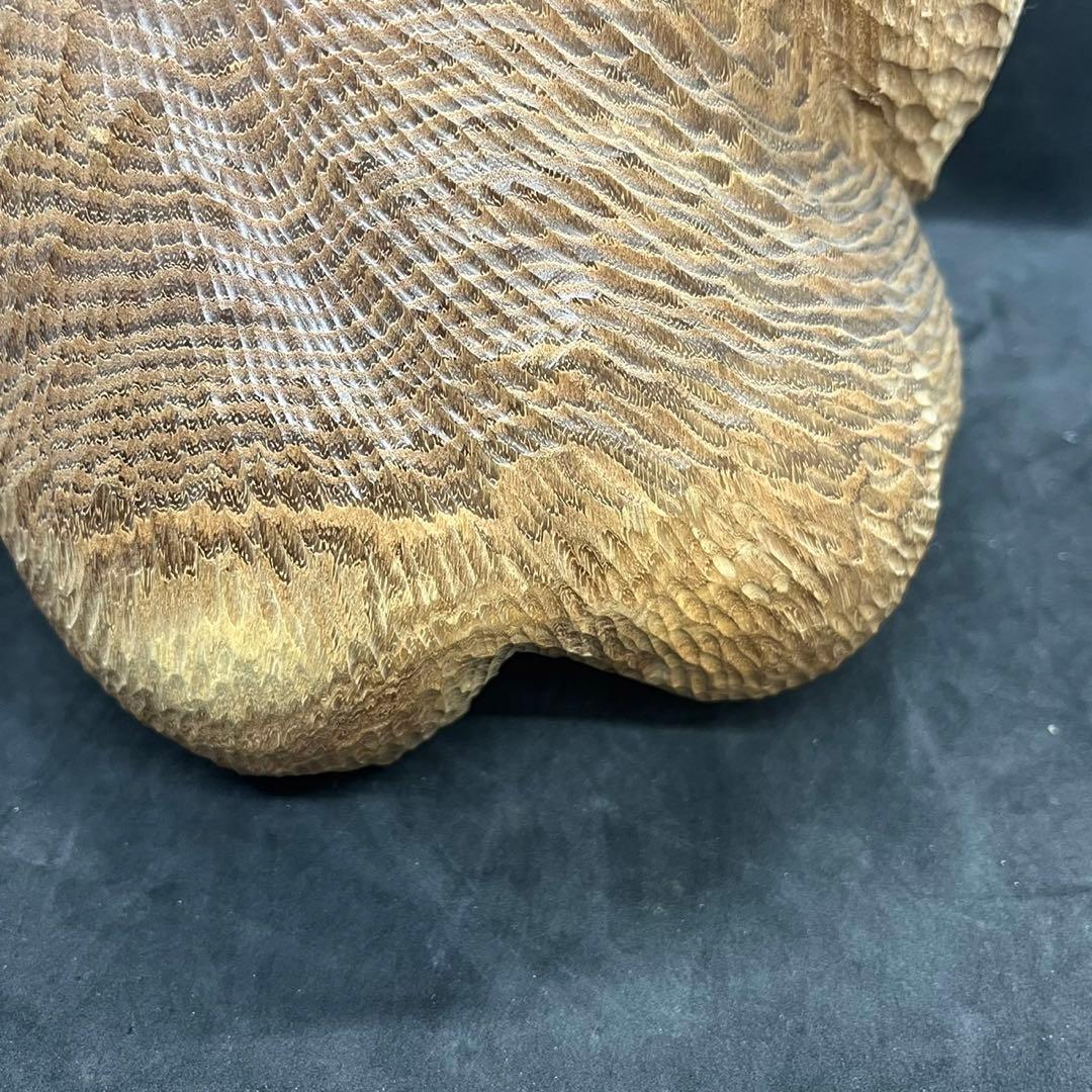 【匿名発送】木工品　彫刻　木彫　置物　ゴリラ　一点物　アンティーク　木彫り