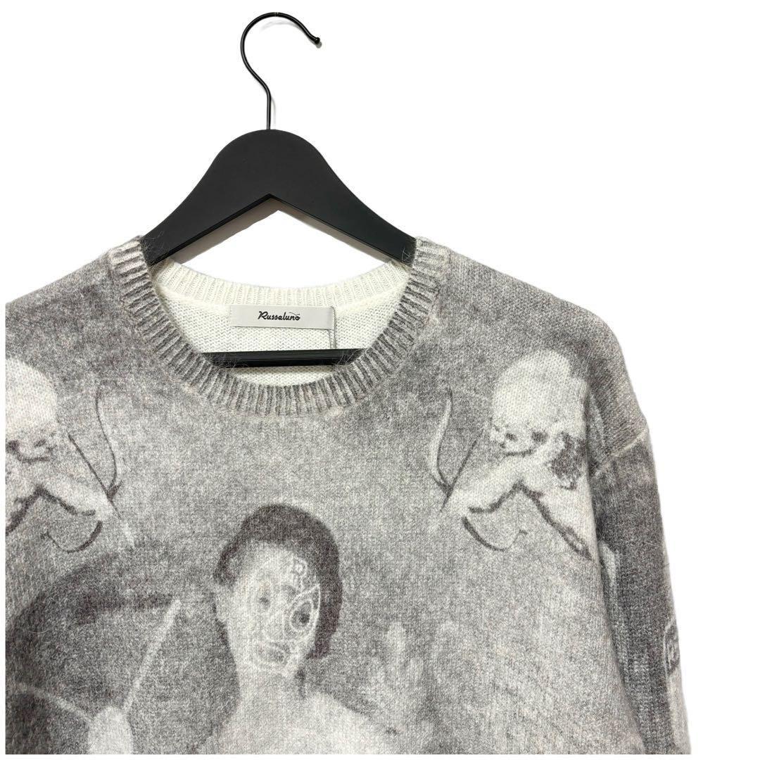 新品 ラッセルノ ゴルフ グラフィック ニット セーター ブラック M 4