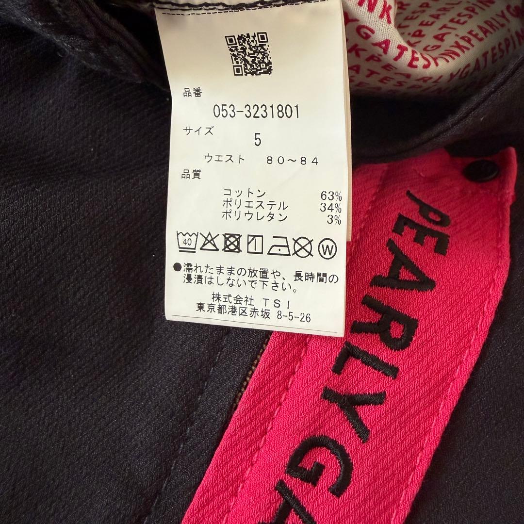 現行モデル　美品　パーリーゲイツ　パンツ　黒　L〜XL相当 コットン素材　5