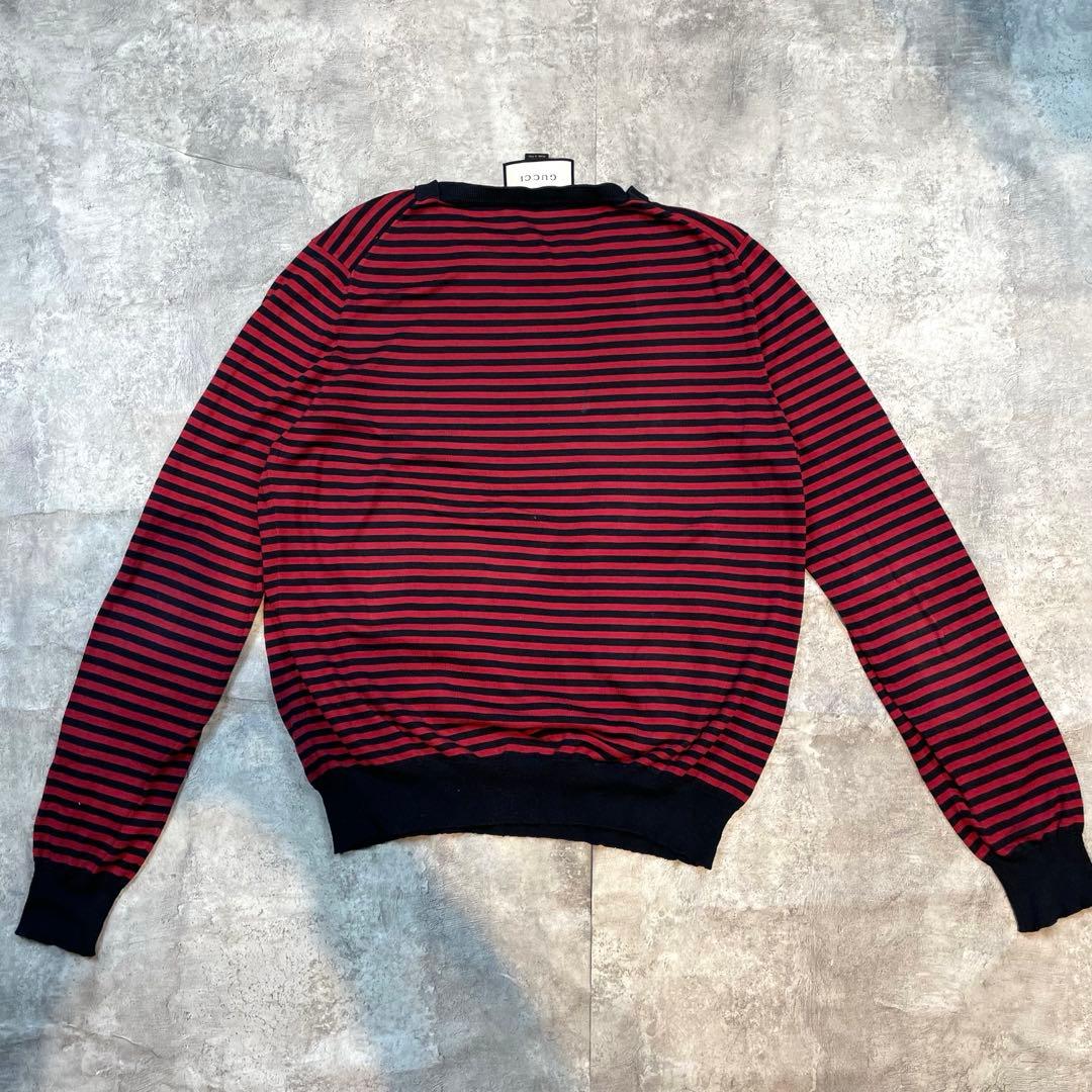 GUCCI ボーダーニット セーター コットン×カシミヤ Mサイズ