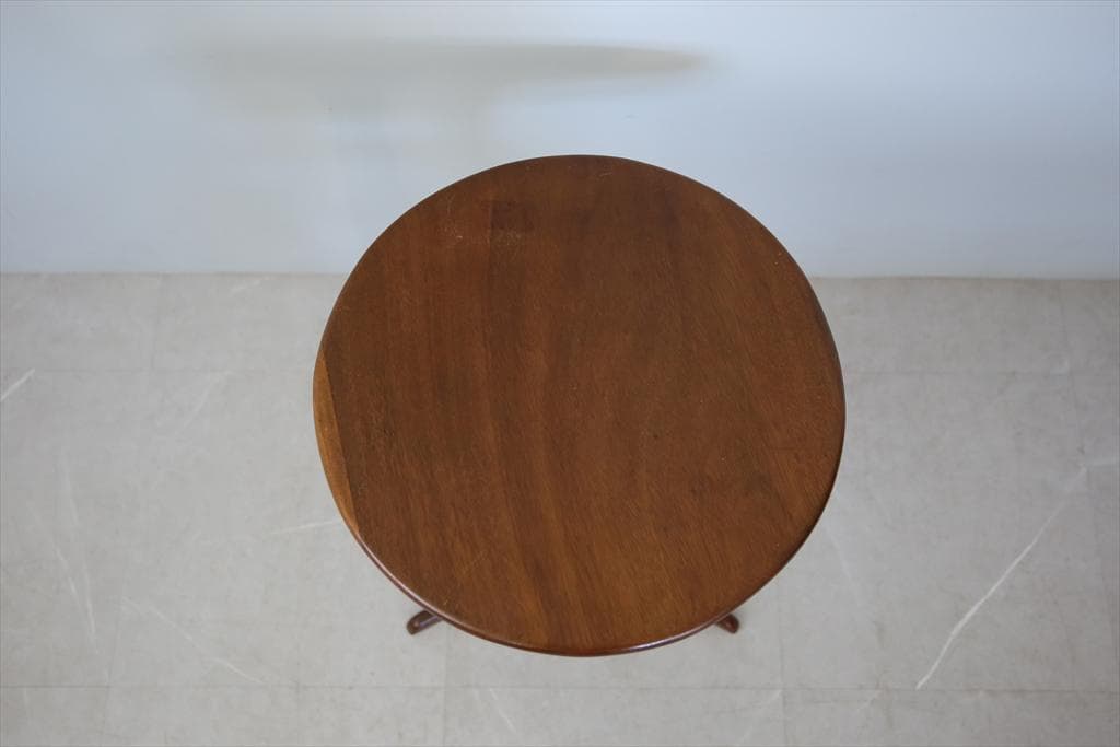 英国アンティーク木製サイドテーブルj/オケージョナル/作業机/飾り棚(89-53