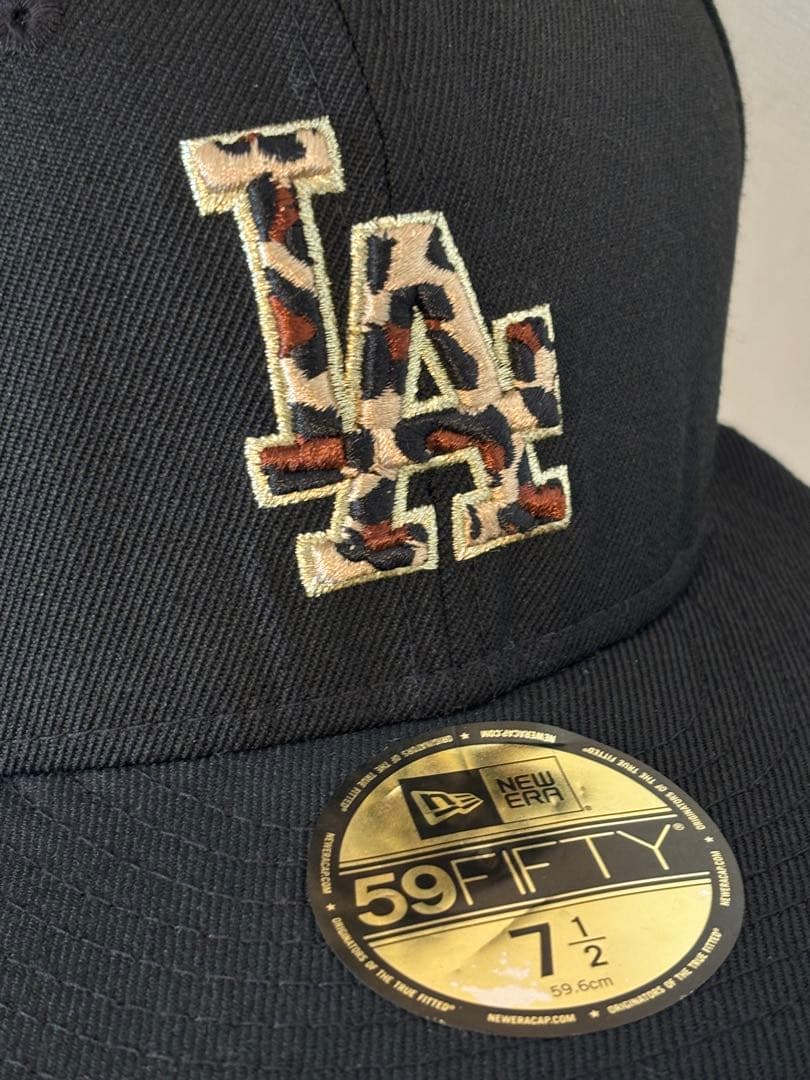 キャップ/ニューエラ/LA/ドジャース/帽子/レオパード/ゴールド/ヒョウ柄/黒