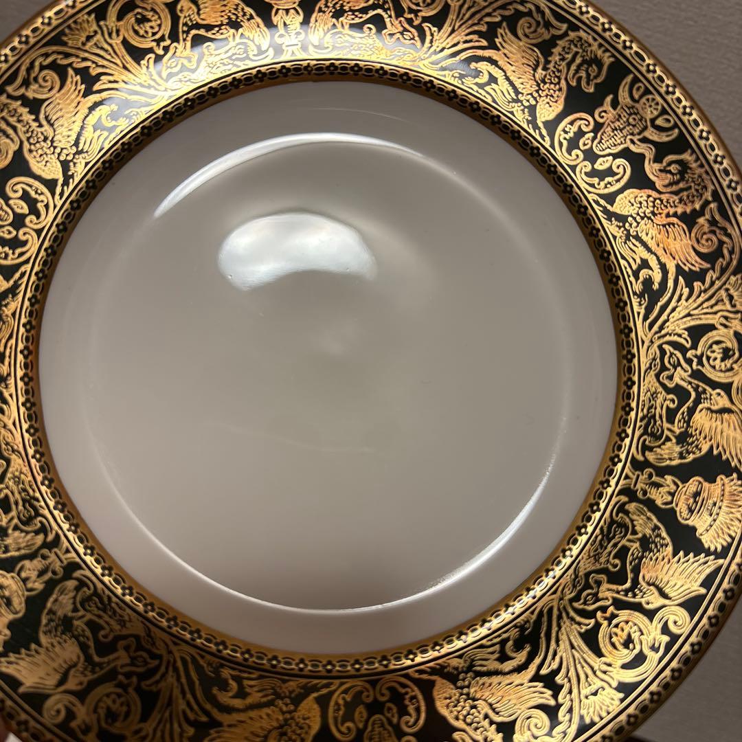 ウェッジウッド　フロレンティーン　グリーンゴールド　デザートプレート　20cm