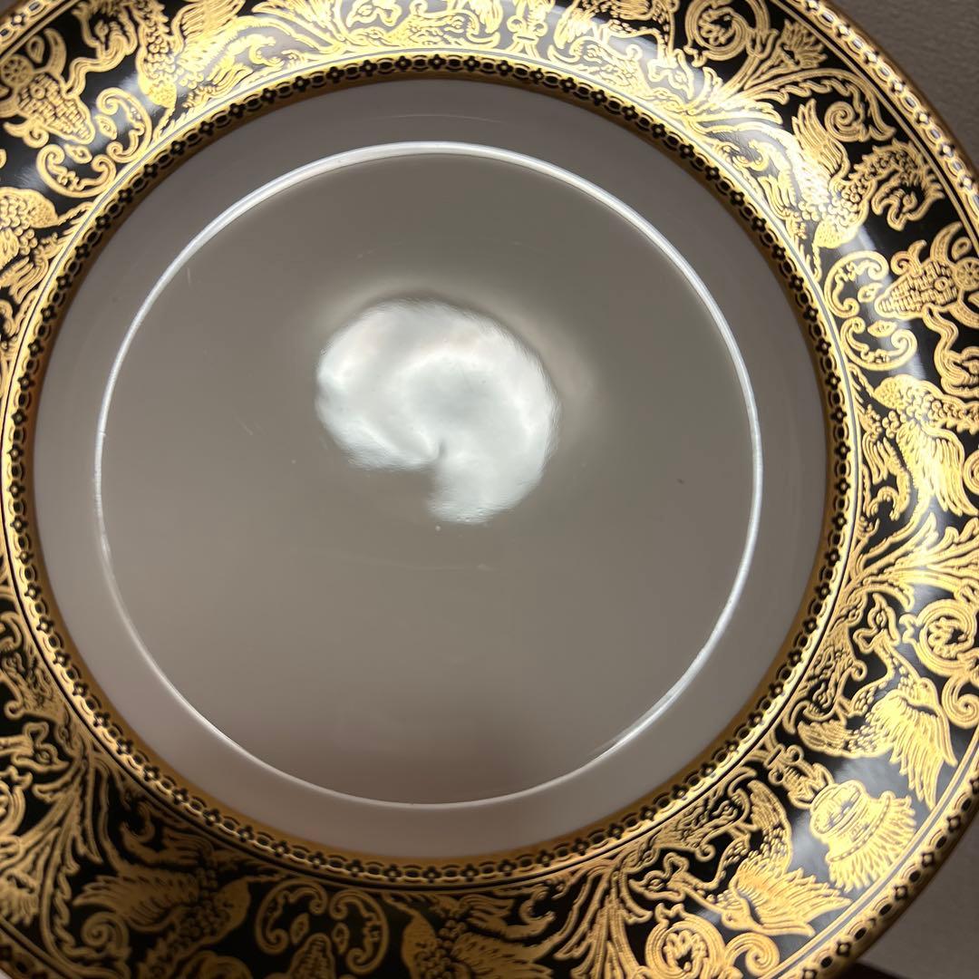 ウェッジウッド　フロレンティーン　グリーンゴールド　デザートプレート　20cm