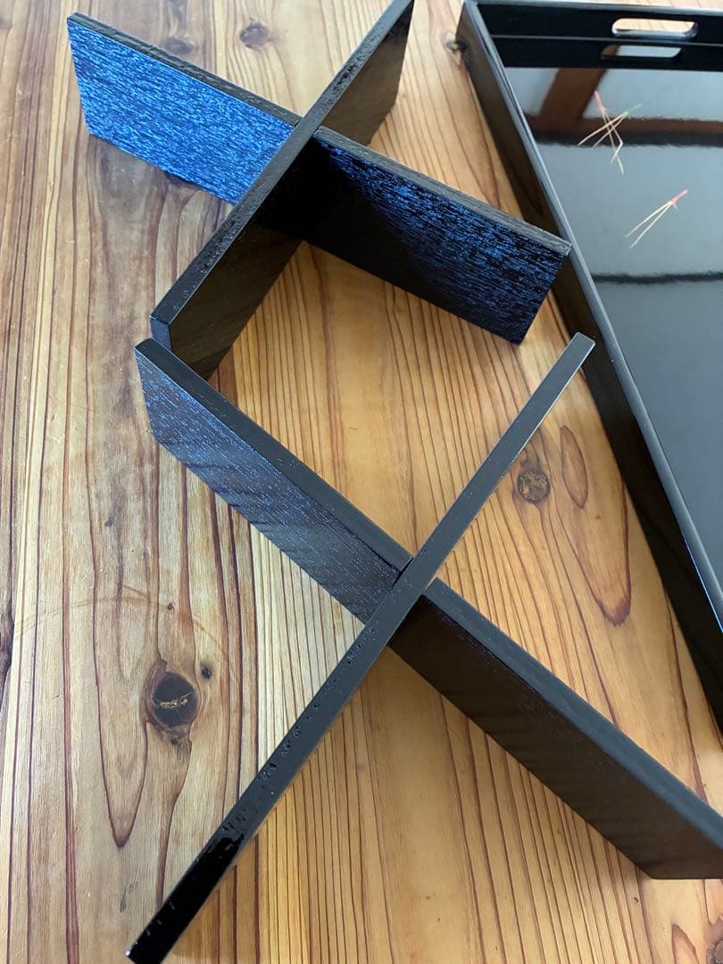 富山高岡塗/松葉漆黒　手入クロス・高台付i338