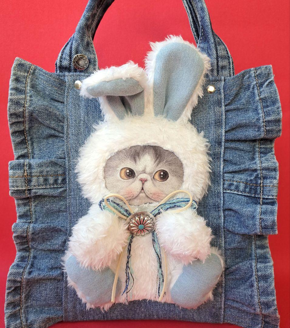 ゆ*ら様 コヤンイサムチョン　マンドゥ　デニムリメイクフリルトートバッグ