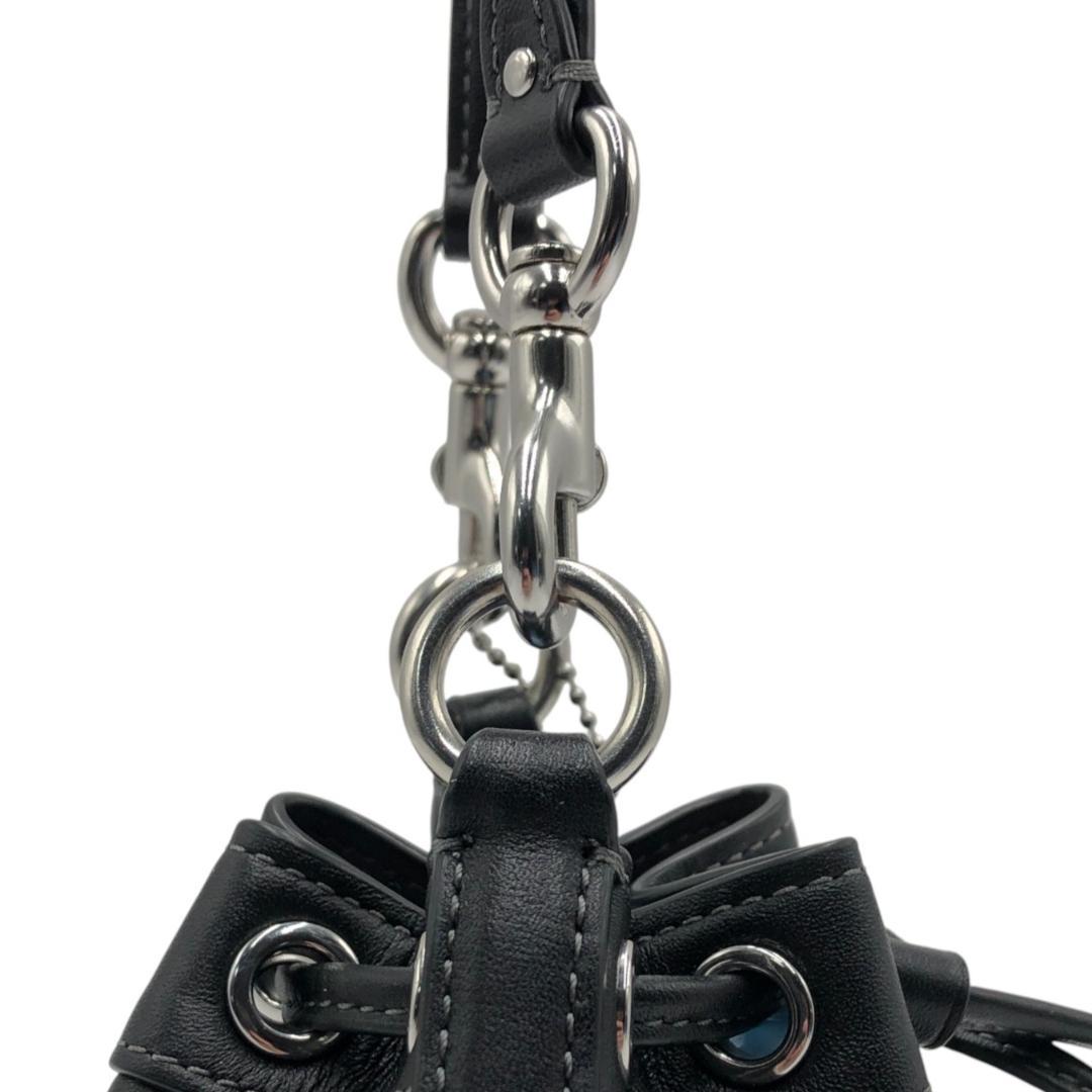 【極美品】COACHコーチ　ブラック　レザー　ショルダーバッグ　２WAY　巾着型