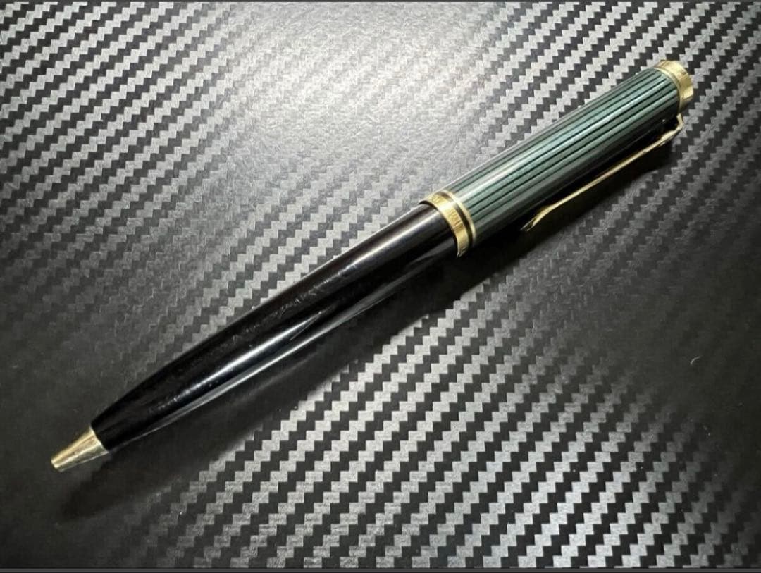 極美品 ペリカン K800 緑縞 ボールペン
