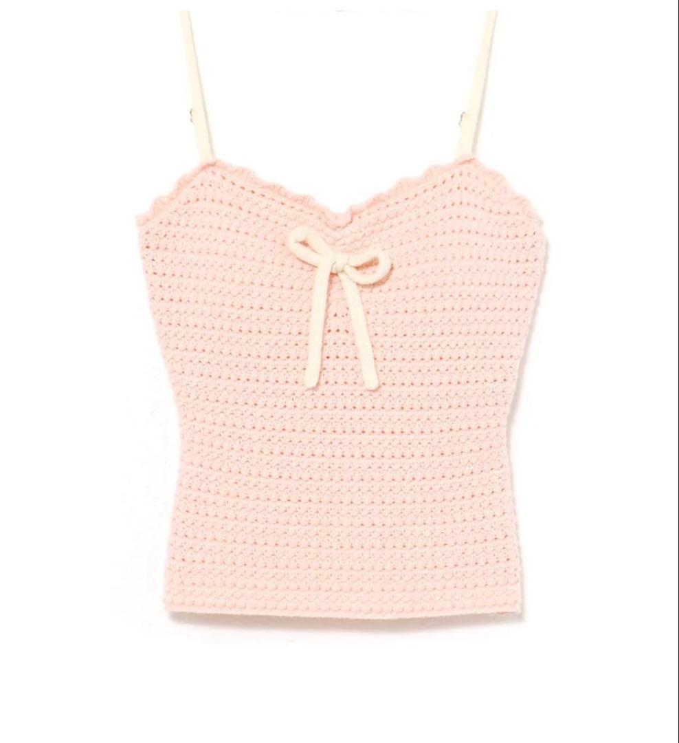 トップス ANDMARY Sui ribbon tops pink