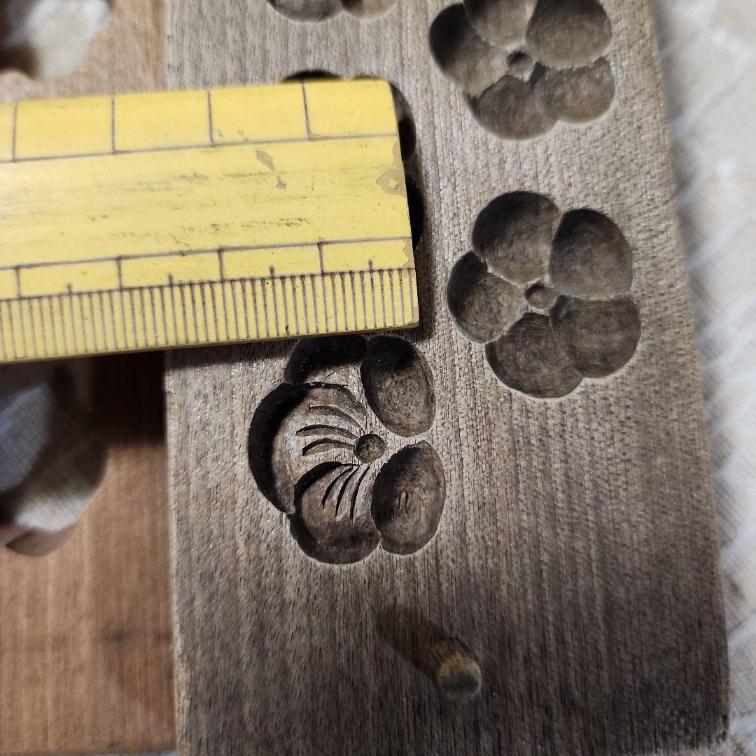 梅花5柄　菓子木型　古い 木型 菓子型 和菓子 木製 古道具 古物