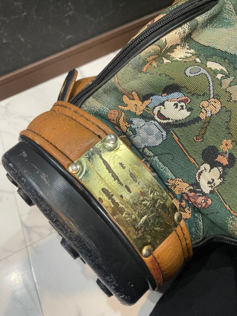 ミッキーマウス柄 ゴルフバッグ・キャディバッグ　レトロ　レザー