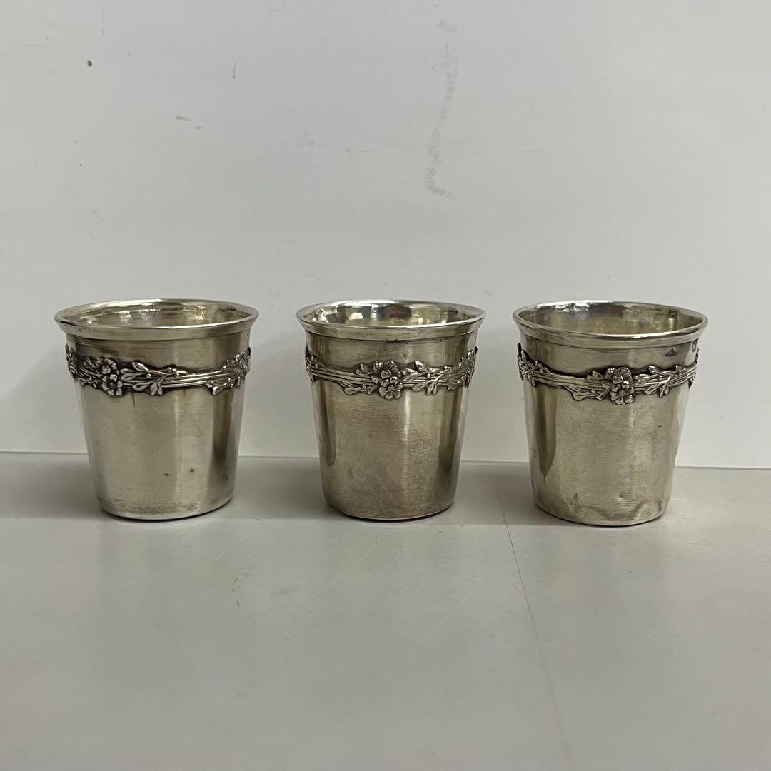 フランス　アンティーク　シルバー　銀製　リキュールカップ