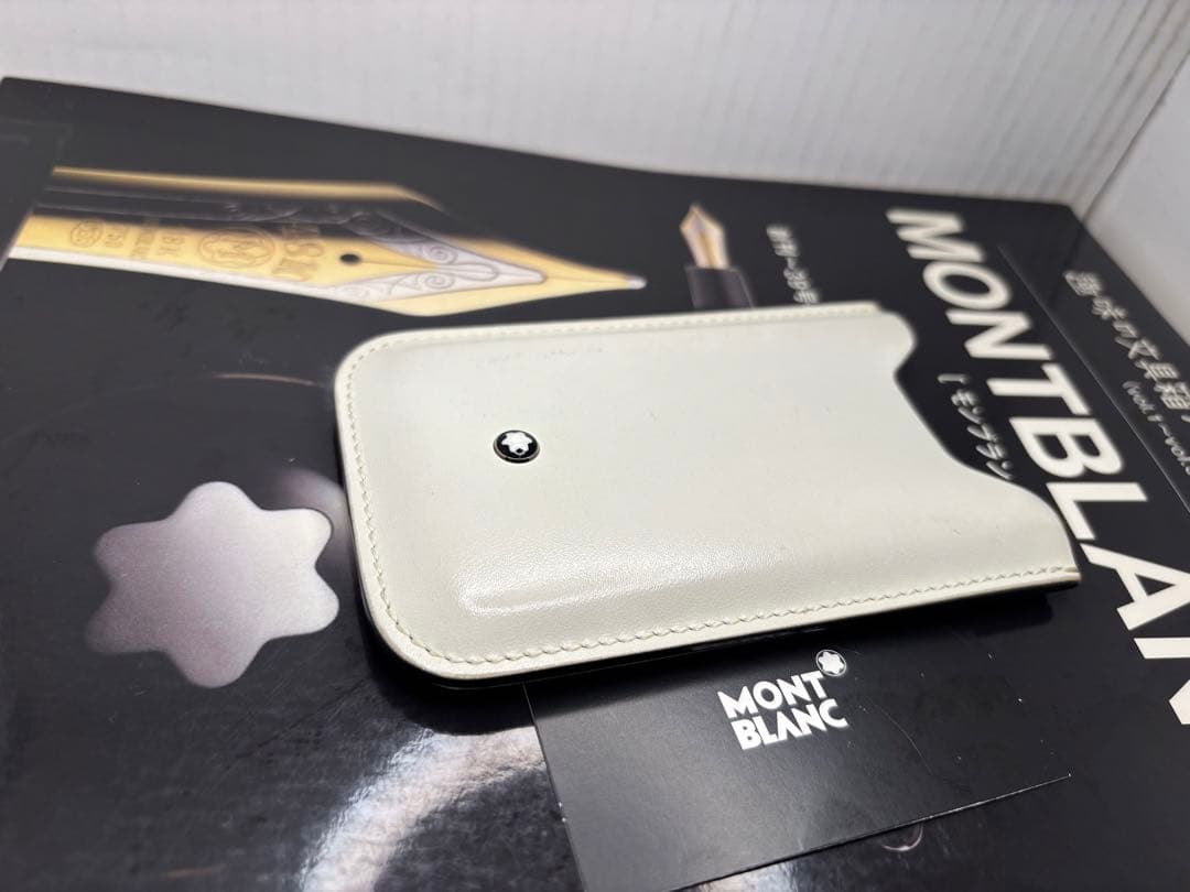 ⭐️美品⭐️モンブラン稀少完売逸品！本革製ペンポーチ・スマホケース・小物入れ白パール
