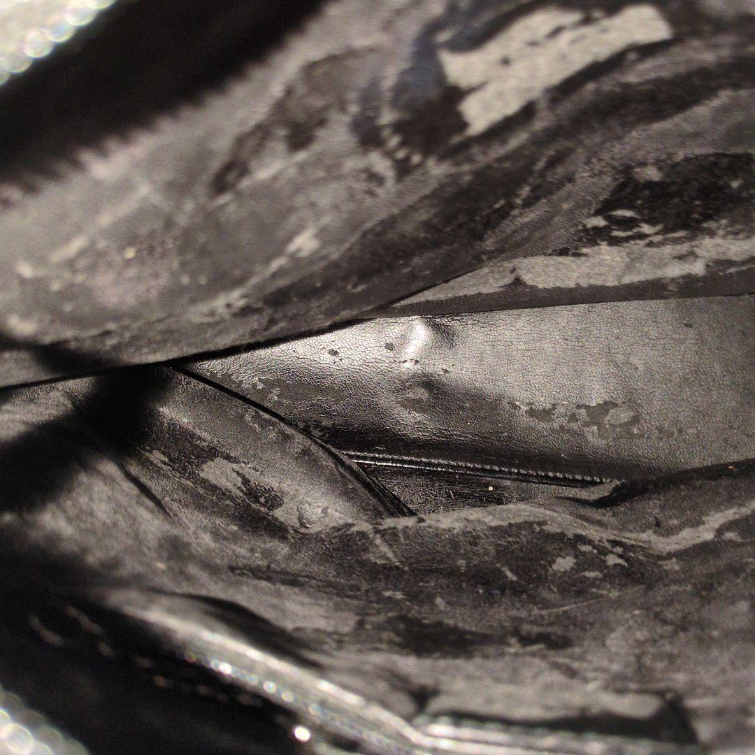 【中古品】【GUCCI】バンブー　黒　ロゴ　難あり