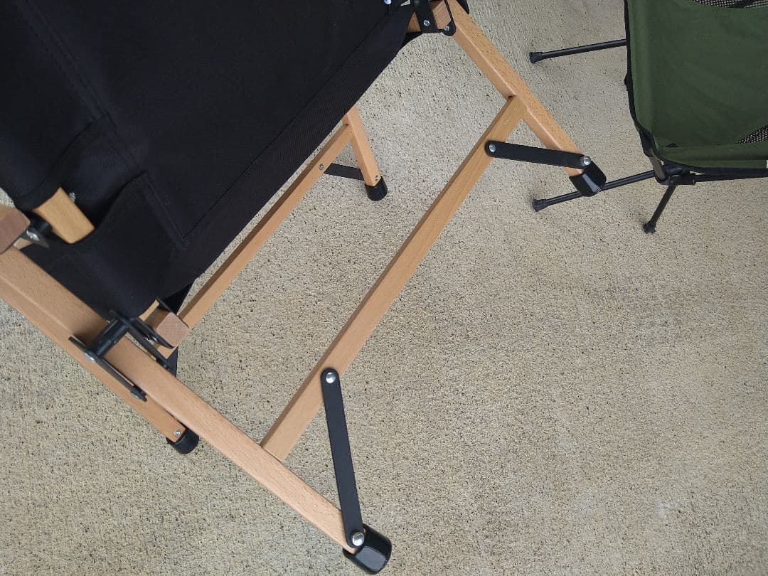 キャンプチェア2脚セット♪swen別注ウッドローチェア♪と焚き火チェアゆるキャン