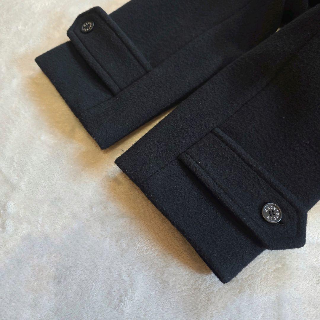 マッキントッシュ ロズリー ピュアラムビーバーステンカラーコート ブラック 38