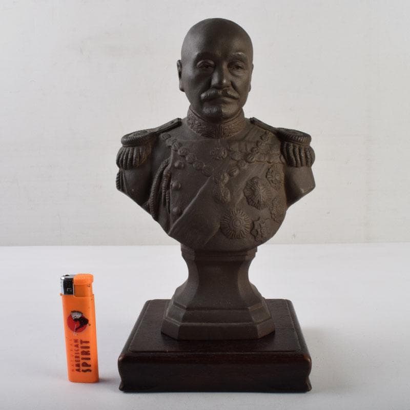 彫刻家　山本瑞雲作　玉定鋳　ブロンズ　東郷元帥像　高さ約23.5cm　V8960