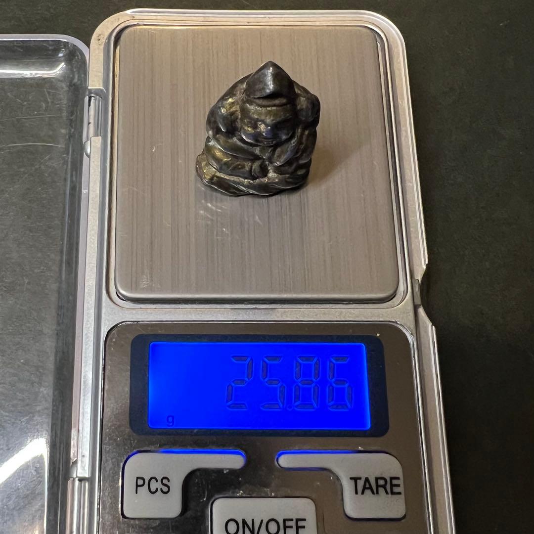 ◎古道具 庵々◎江戸時代後期 古銅製 恵比寿像 懐中仏◎神像豆仏鍍金痕有中空鋳造