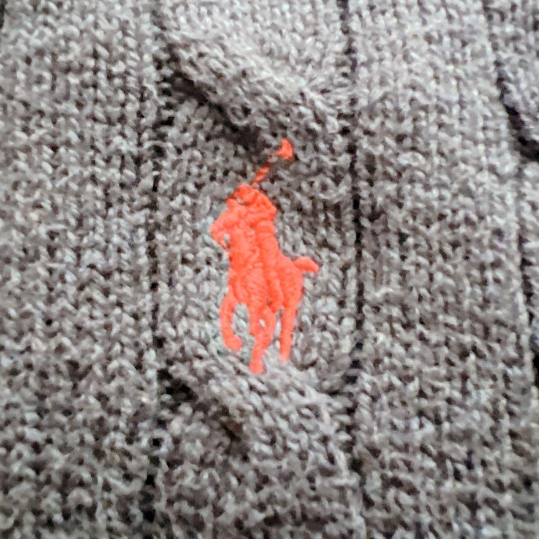 ラルフローレン ケーブルニットセーター ハーフジップ 男女兼用 S ネイビー