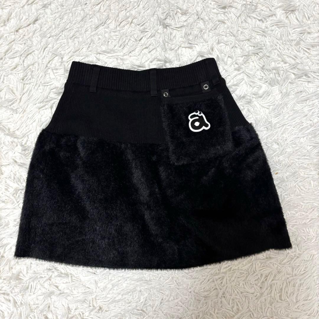 最新 アルチビオ セットアップ ファー　ニット 黒　ゴルフ ウェア スカート