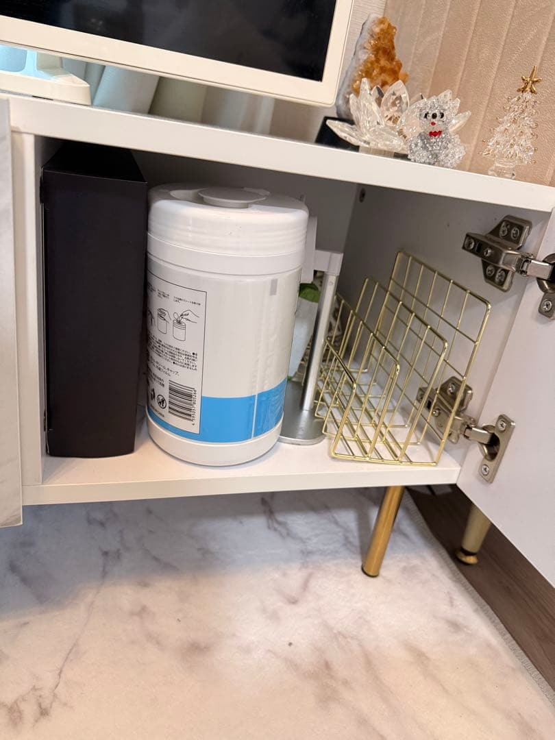 大理石調テレビ台 ゴールド脚