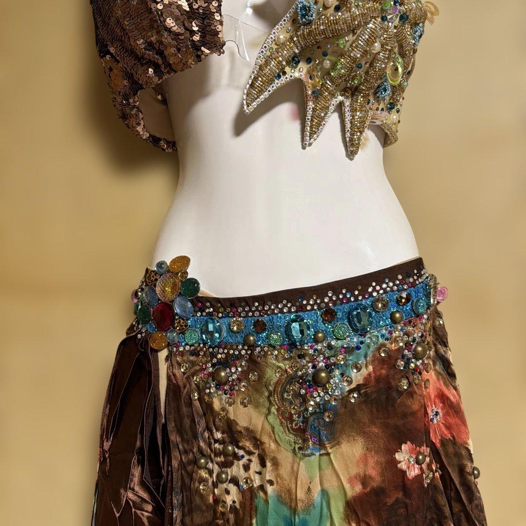 ベリーダンス セットアップ ブラウン マルチカラーEgypt set up