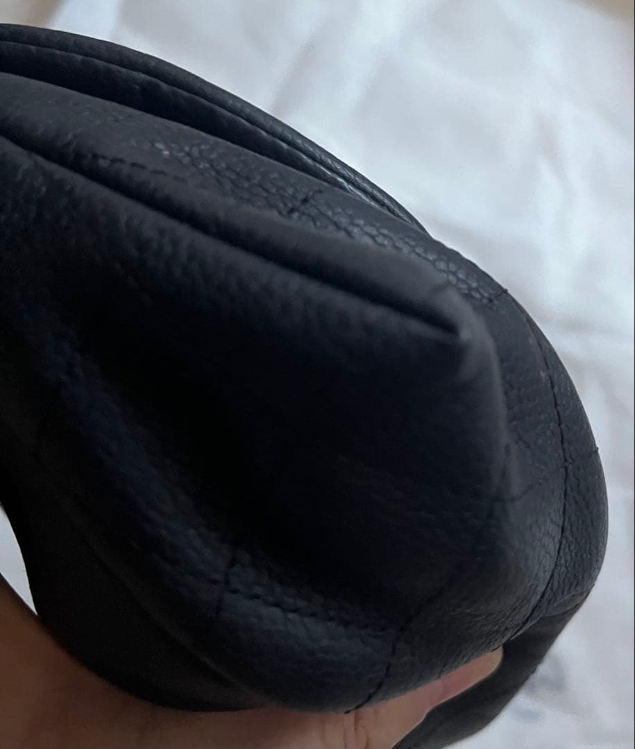 美品　シャネル ハーフムーンショルダーバッグ　チェーンウォレット キャビアスキン