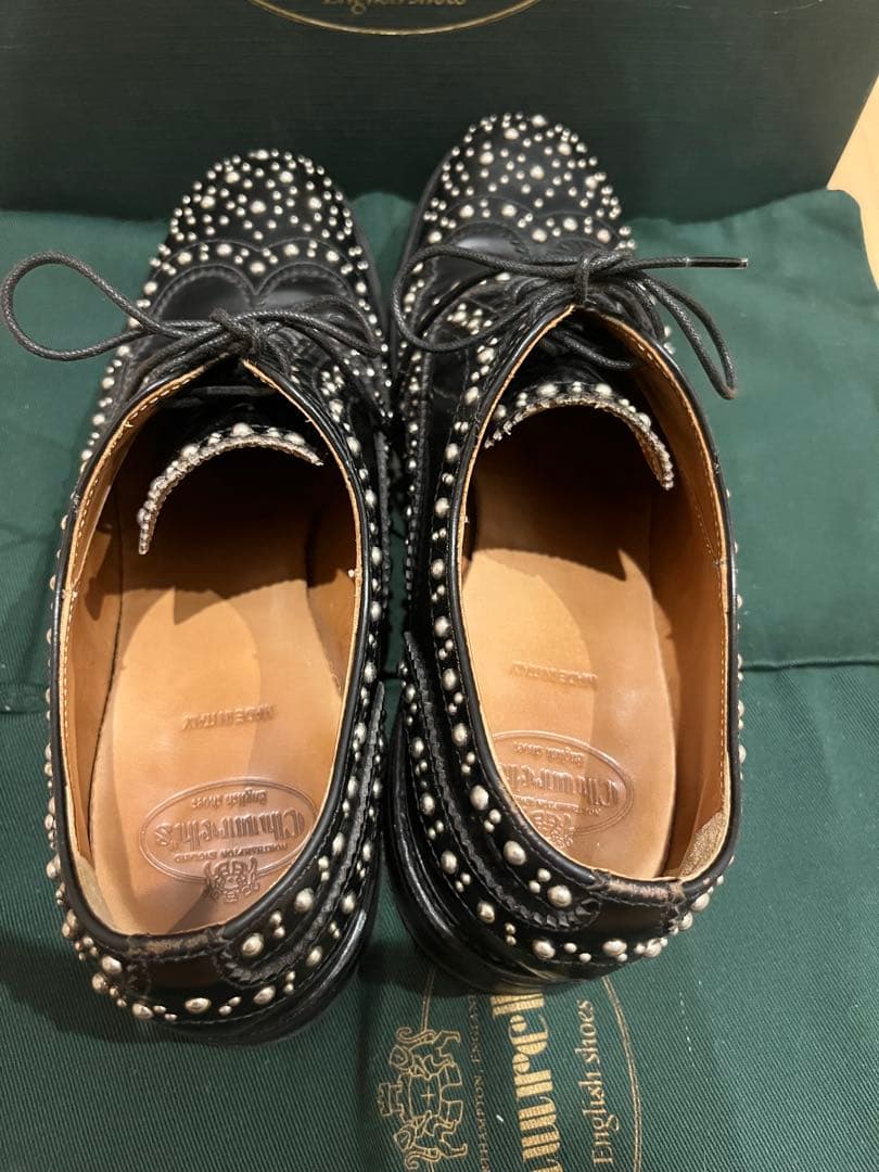 美品 Church's バーウッド スタッズ ブラック 35.5 約22.5㎝