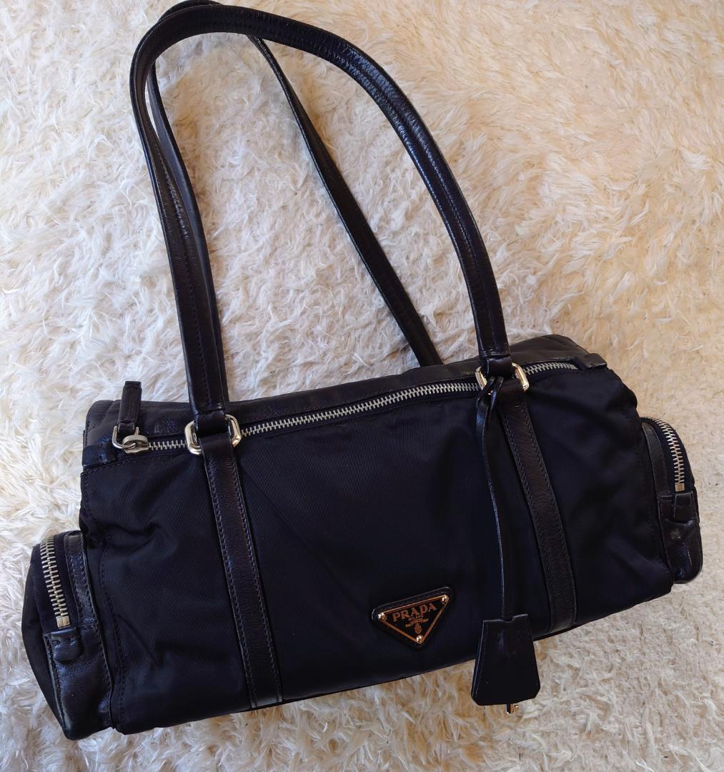 PRADA プラダ ショルダーバッグ ブラック ナイロン×レザー 美品