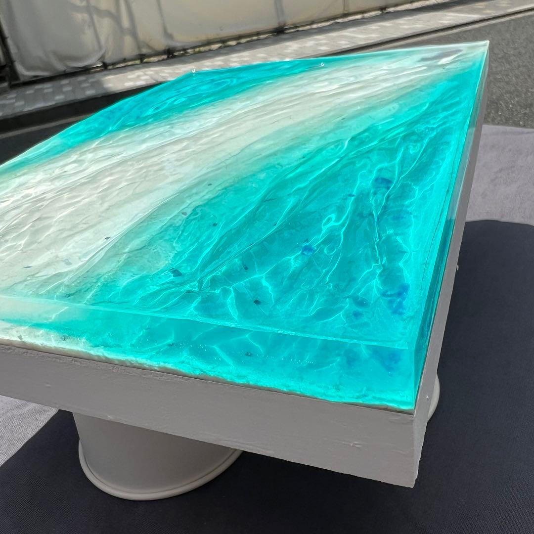 【レジンアート】波紋アート／Ｂ４パネル／オーシャンアート／枠なし