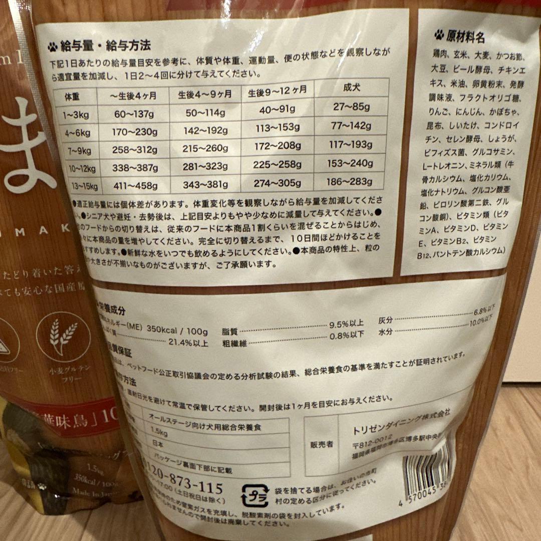 うまか　プレミアムドッグフード　　1.5kg×2袋