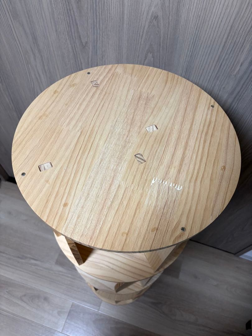 木製円柱型本棚 4段