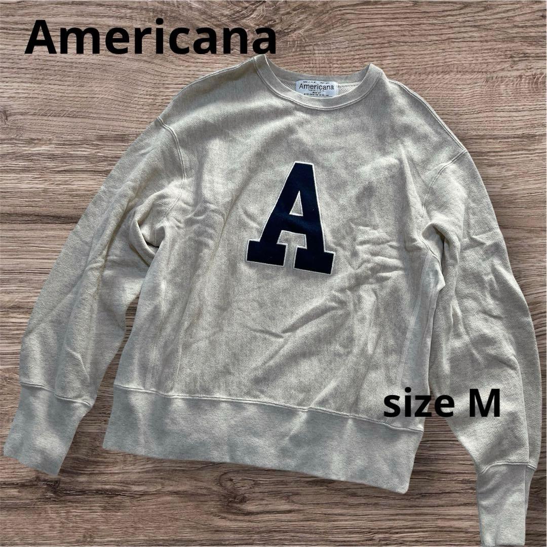 大人気✨Americana Aロゴ スウェット　トレーナー　オートミール　綿　M