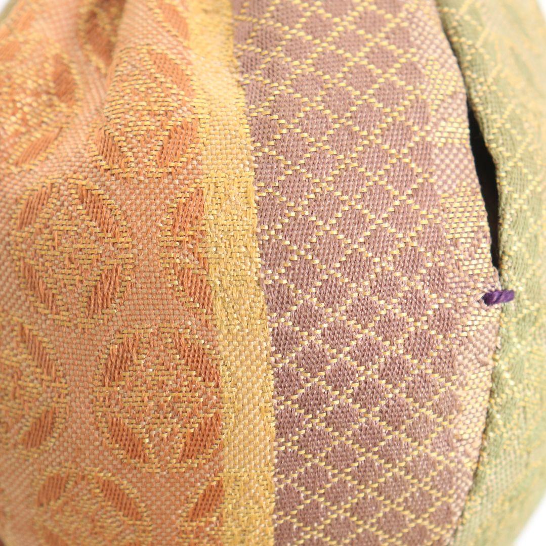 十三代八仙妻 高取喜恵作 高取焼 丸壷茶入 大阪蜀紅錦仕覆 濃茶　V982